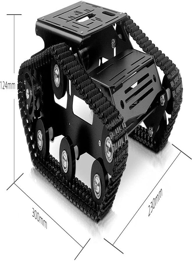 XiaoR Geek Smart Robot Car Chassis Kit Aluminum Alloy Big Tank Chassis with 2WD Motors for Jetson Nano/Raspberry Pi/UNO/Mega 2560 DIY Remote Control Robot Car Toys - Free Tools (Black - Encoder Motor) - Image 2